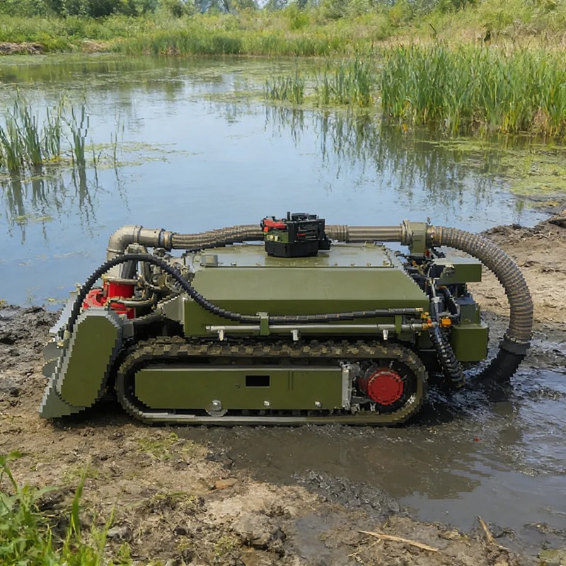 Tracked Robot Chassis - Компактный подводный робот-земснаряд на резиновом гусеничном