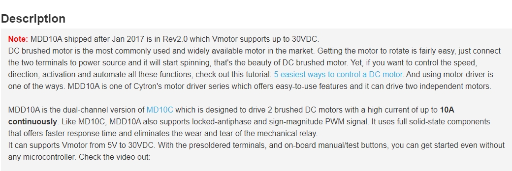 MDD10A 10 А 5 В-30 В драйвер д – обзор и цена Motor Driver Module