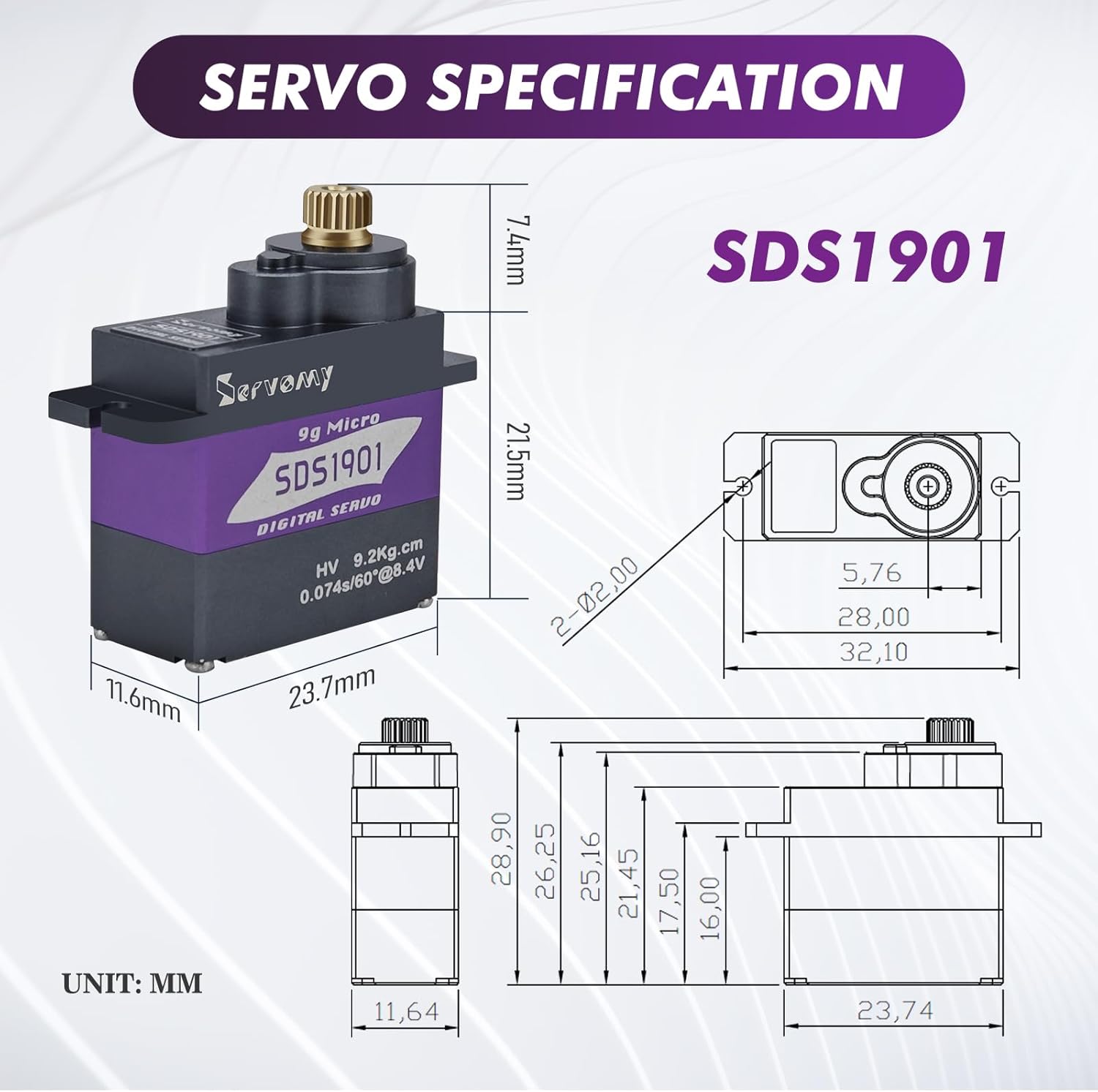 SERVOMY-SDS1901 Цифровой 9G ми – обзор и цена Micro Servo