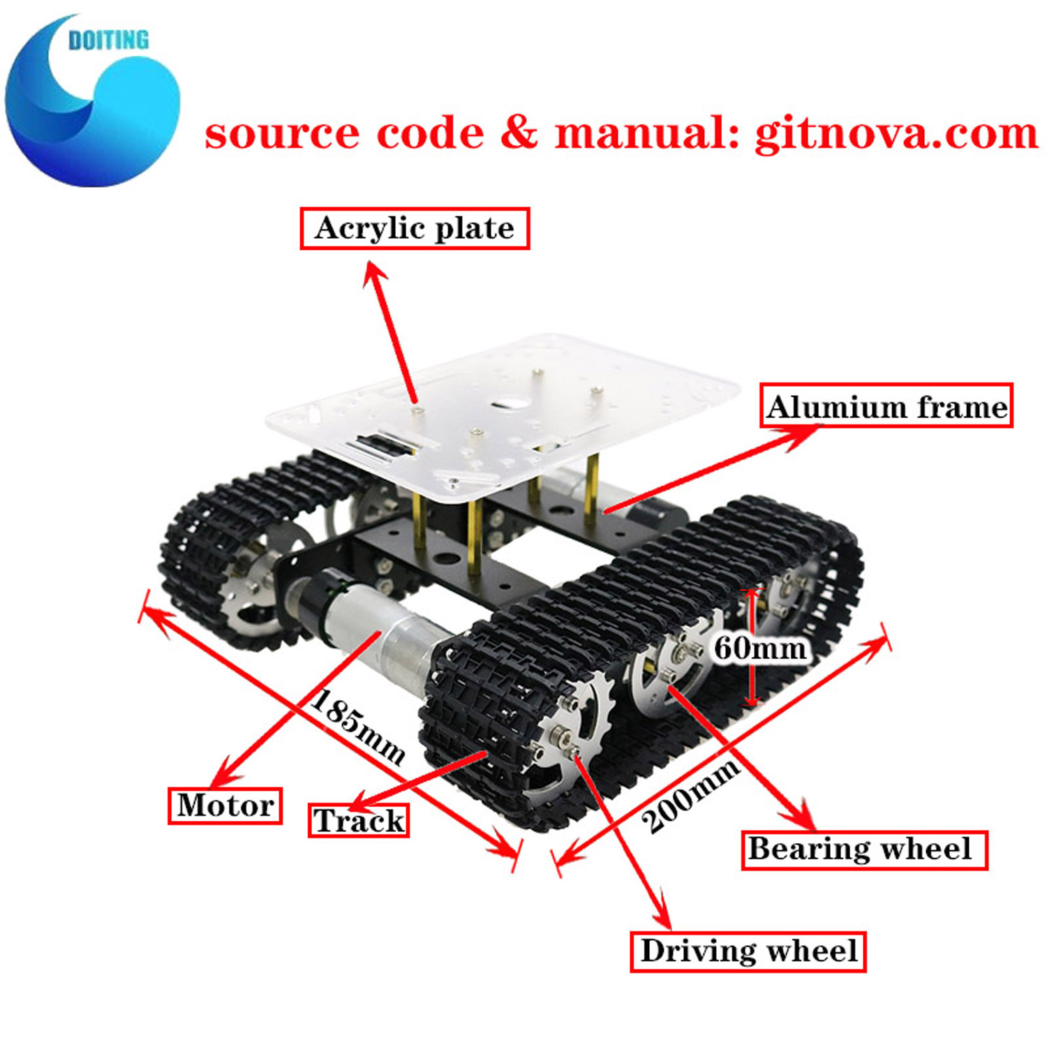 RC металлический робот-цистерн – обзор и цена Tracked Robot Chassis