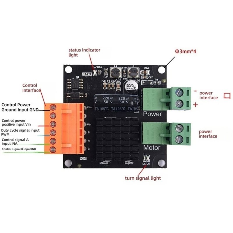 AT02-12V 24V 16A Модуль драйве – обзор и цена Motor Driver Module
